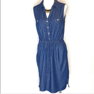 White House Black Market Blue Denim Dress Size 8